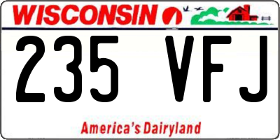 WI license plate 235VFJ