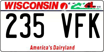 WI license plate 235VFK