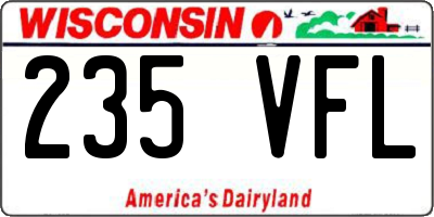 WI license plate 235VFL