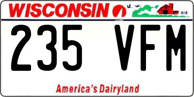 WI license plate 235VFM