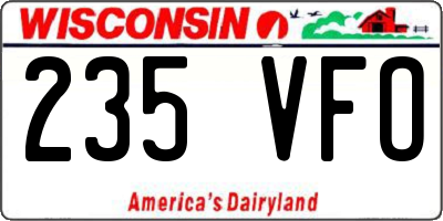 WI license plate 235VFO