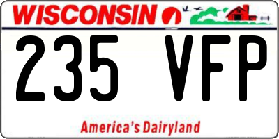 WI license plate 235VFP