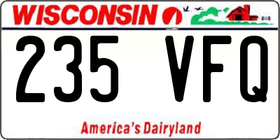 WI license plate 235VFQ