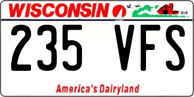 WI license plate 235VFS