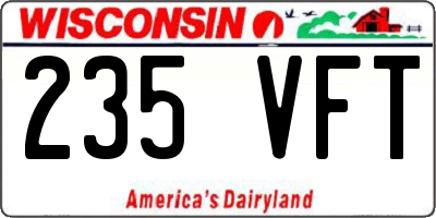 WI license plate 235VFT