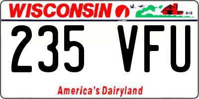 WI license plate 235VFU