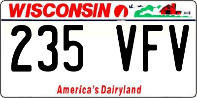 WI license plate 235VFV