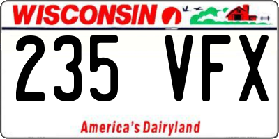 WI license plate 235VFX