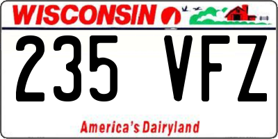 WI license plate 235VFZ