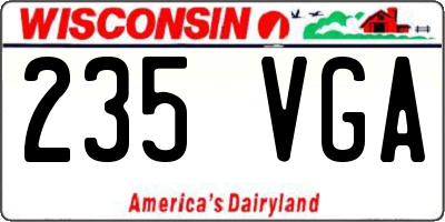 WI license plate 235VGA
