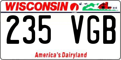 WI license plate 235VGB