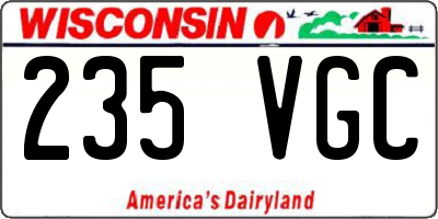 WI license plate 235VGC