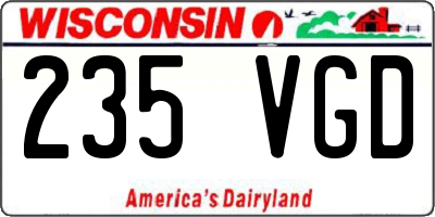 WI license plate 235VGD