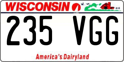 WI license plate 235VGG