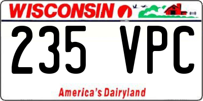 WI license plate 235VPC