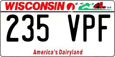 WI license plate 235VPF