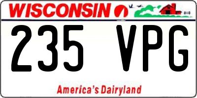 WI license plate 235VPG