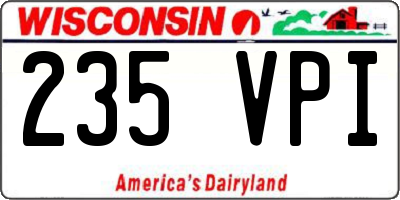 WI license plate 235VPI