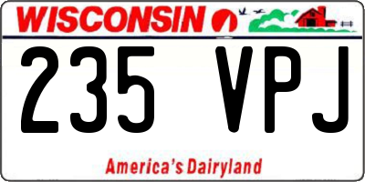 WI license plate 235VPJ