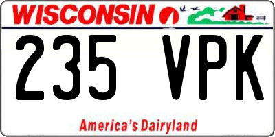 WI license plate 235VPK