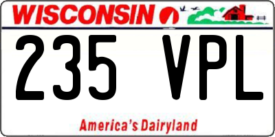 WI license plate 235VPL