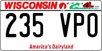 WI license plate 235VPO