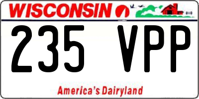 WI license plate 235VPP