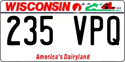WI license plate 235VPQ