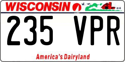 WI license plate 235VPR