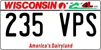 WI license plate 235VPS