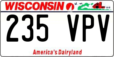 WI license plate 235VPV