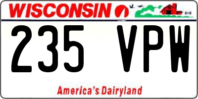 WI license plate 235VPW