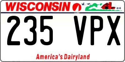 WI license plate 235VPX