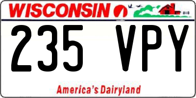 WI license plate 235VPY