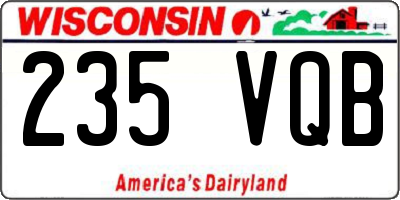 WI license plate 235VQB