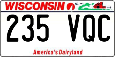 WI license plate 235VQC