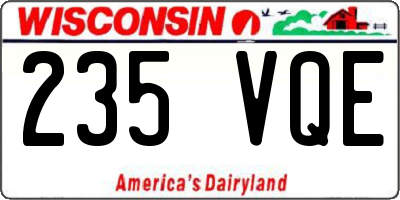 WI license plate 235VQE
