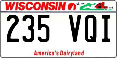 WI license plate 235VQI
