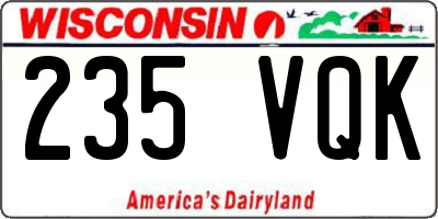 WI license plate 235VQK