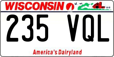WI license plate 235VQL