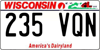 WI license plate 235VQN