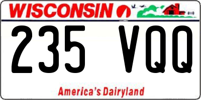 WI license plate 235VQQ