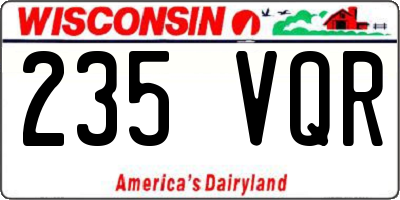 WI license plate 235VQR