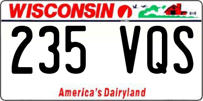 WI license plate 235VQS