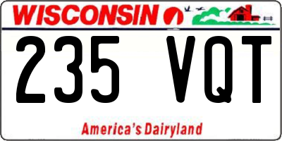 WI license plate 235VQT