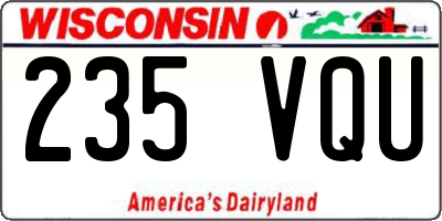 WI license plate 235VQU
