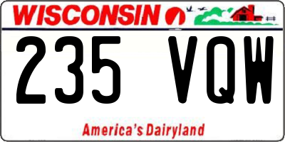 WI license plate 235VQW