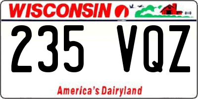 WI license plate 235VQZ