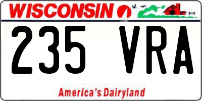 WI license plate 235VRA