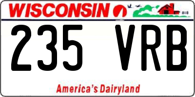 WI license plate 235VRB